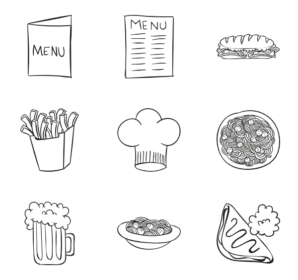 600x564 Pasta Icons