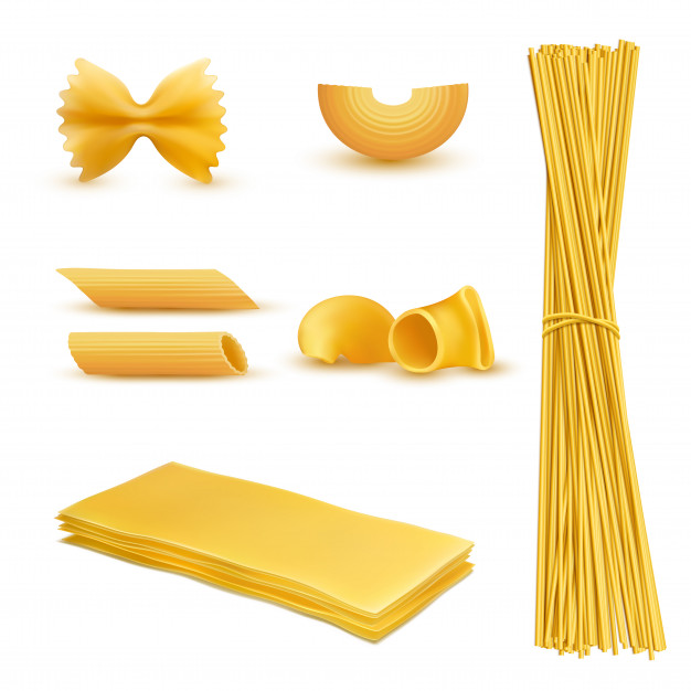 626x626 Set Of Dry Macaroni In Various Shapes, Pasta, Lasagna, Farfalle