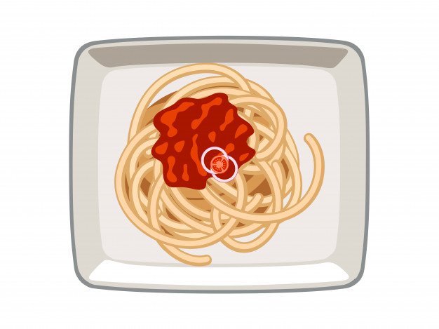 626x469 Vector Spaghetti Tomato Sauce In Plate On White Background Vector