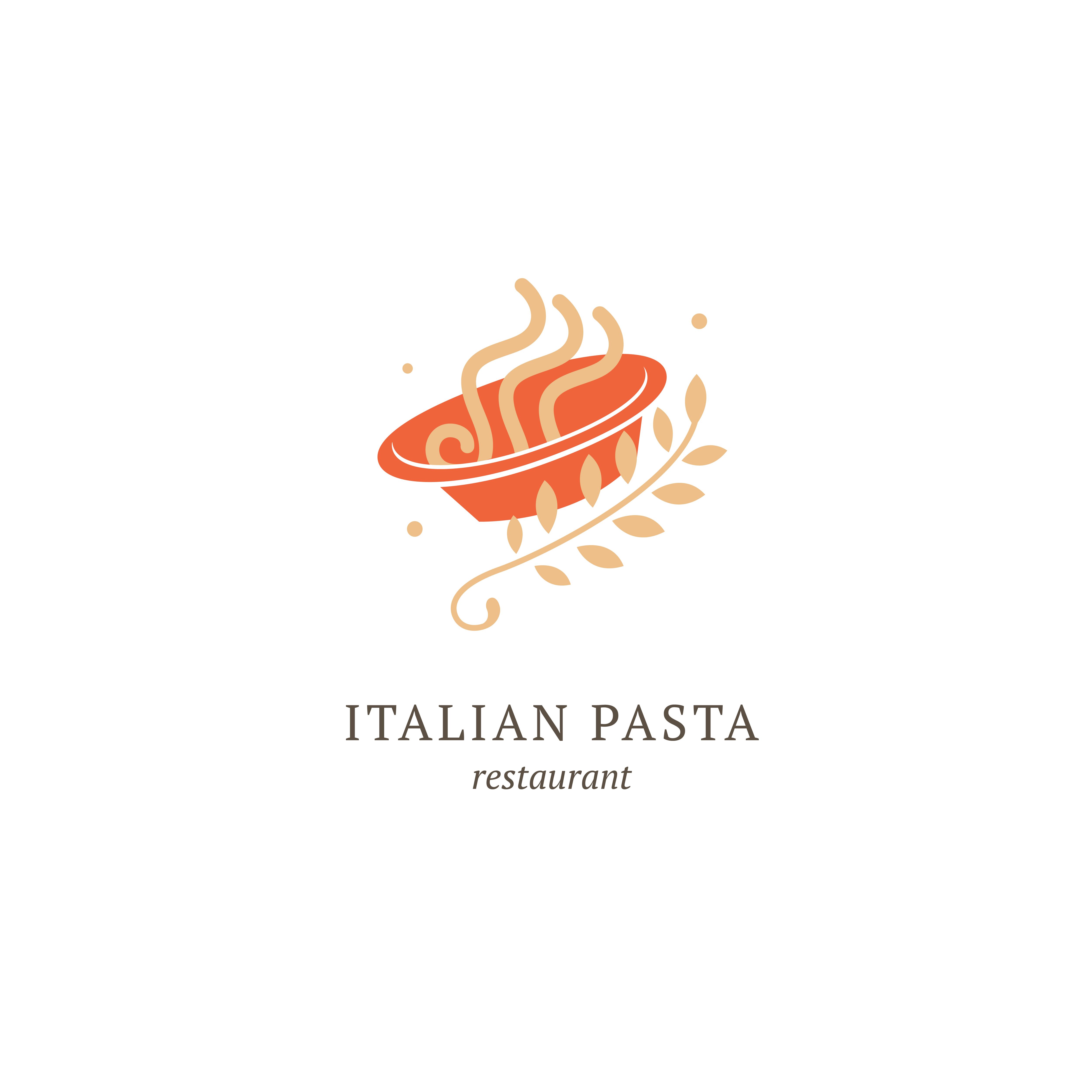 5000x5000 Vector Stock Logo, Abstract Pasta Carbonara Vector Template