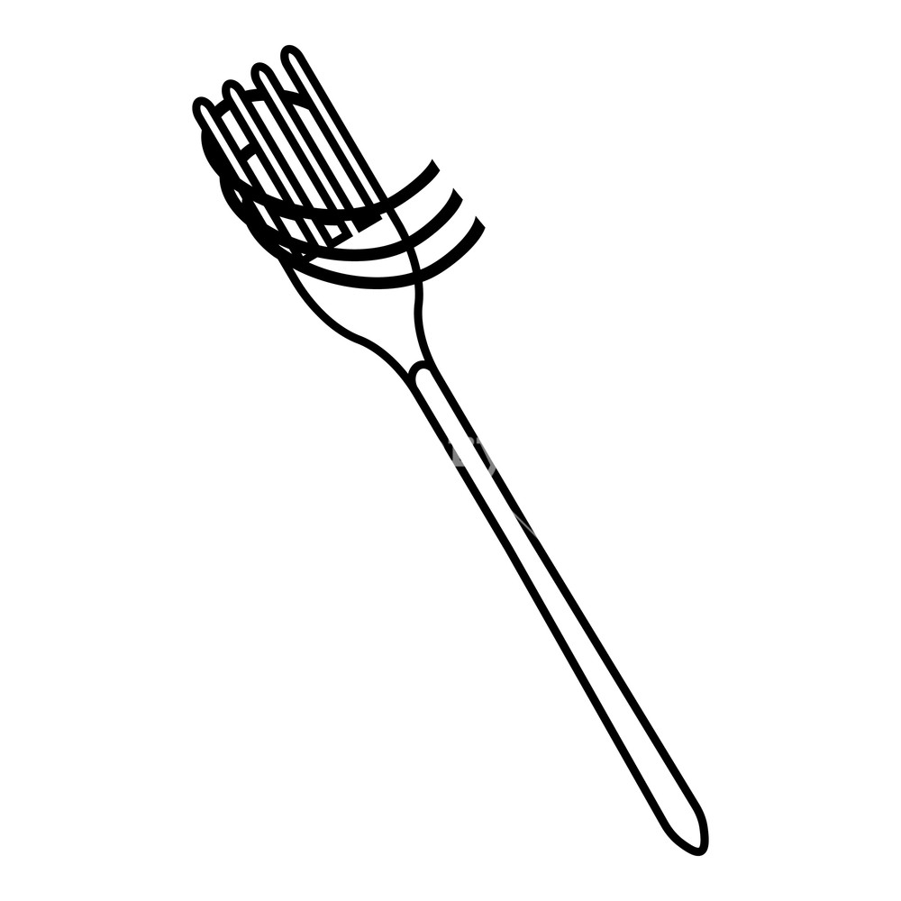 1000x1000 Fork With Spaghetti Icon Outline Illustration Of Fork