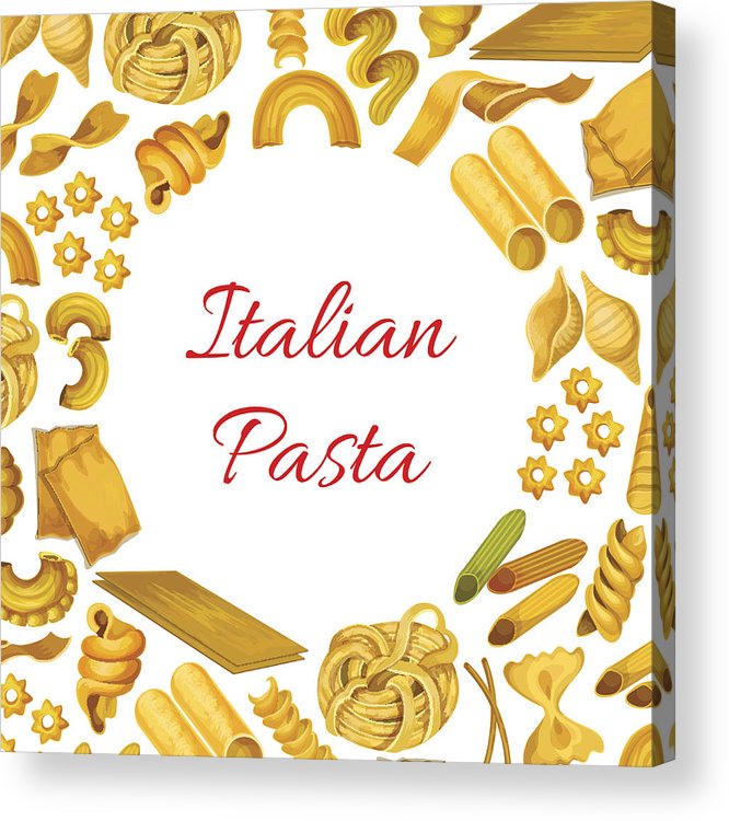 666x750 Italian Pasta Macaroni, Spaghetti Vector Poster Acrylic Print