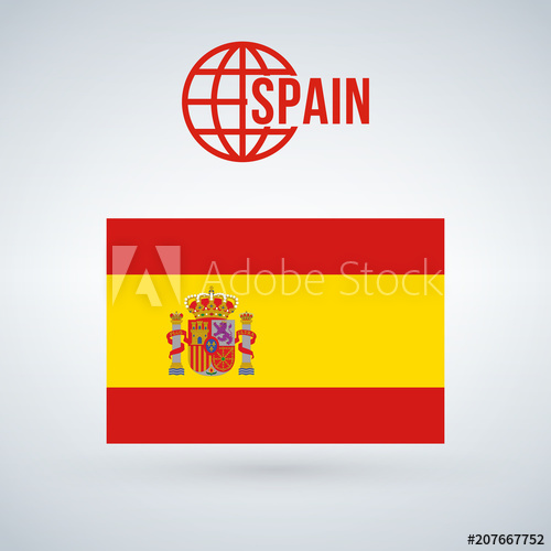 500x500 Spain Flag, Vector Illustration Isolated On Modern Background