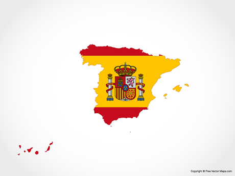 460x345 Vector Map Of Spain