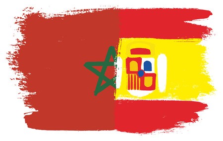 450x286 Morocco Flag Spain Flag Vector Hand Painted With Rounded Brush
