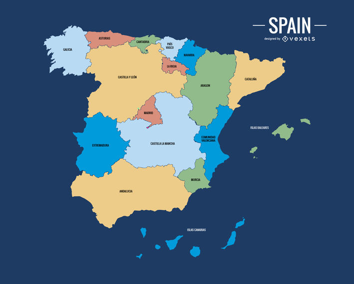 709x570 Political Spain Map