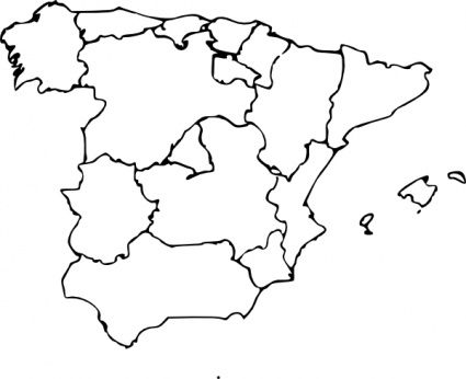 425x346 Regions Of Spain Blank Map Spain Maps And Monuments Map
