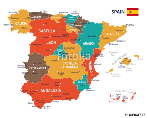 Spain Map Vector At Vectorified.com 