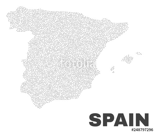 500x429 Spain Map Designed With Little Dots Vector Abstraction In Black