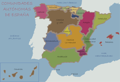 500x344 Spain Political Map Vector Material Free Download