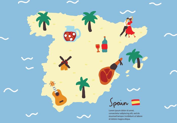 700x490 Typical Spanish Element Map Vector