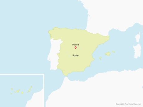 460x345 Vector Maps Of Spain Free Vector Maps