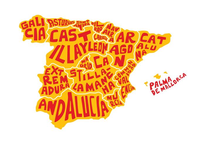 700x490 Free Spain Word Map Vector