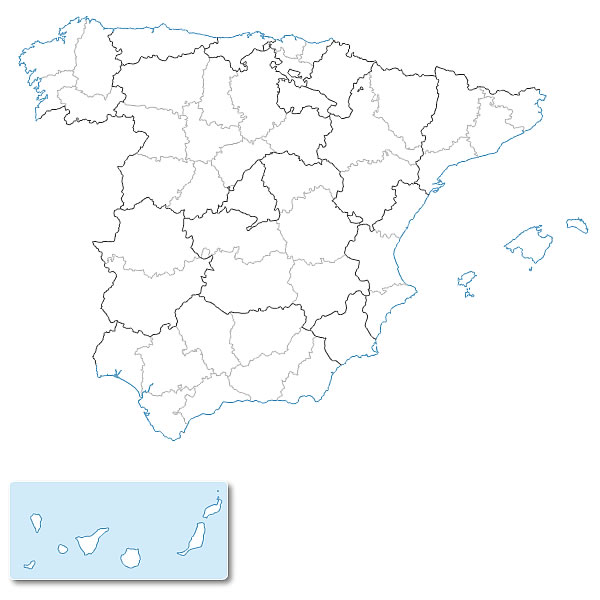 600x600 Free Vector Map Of Spain Provinces
