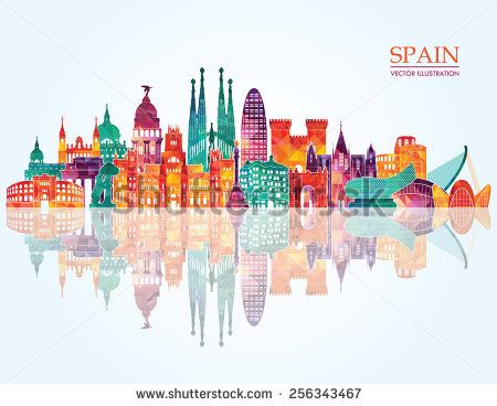 Spain Detailed Skyline Vector Illustration Town In Art 450x368 Spain Detailed Skyline Vector Illustration Town In Art