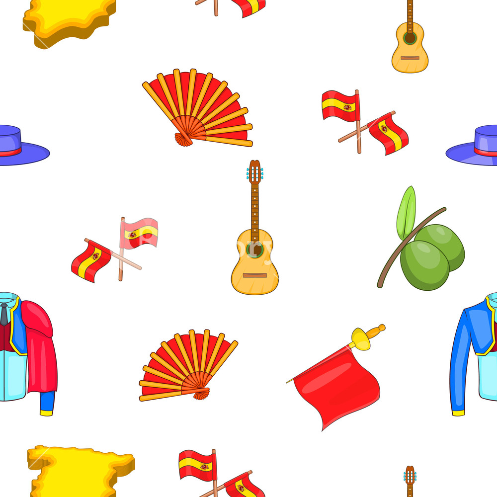 Spain Pattern Cartoon Illustration Of Spain Vector Pattern 1000x1000 Spain Pattern Cartoon Illustration Of Spain Vector Pattern