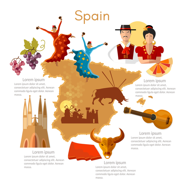 Spain Travel With Culture Design Vector Free Download 600x600 Spain Travel With Culture Design Vector Free Download