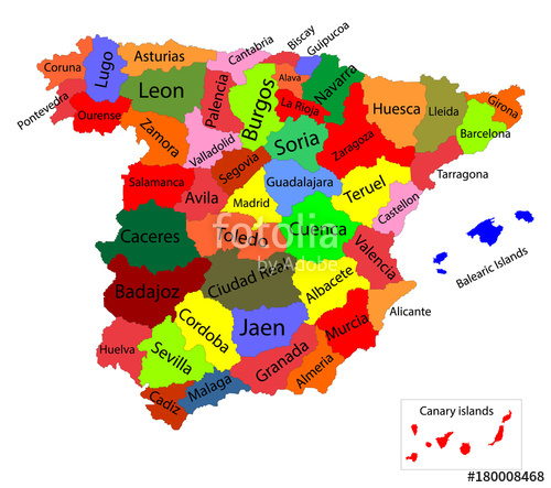 Editable Colorful Vector Map Of Spain Vector Map Of Spain 500x443 Editable Colorful Vector Map Of Spain Vector Map Of Spain