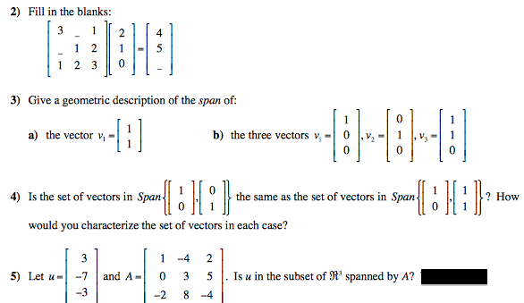 586x339 Solved Fill In The Blanks Give A Geometric Description O