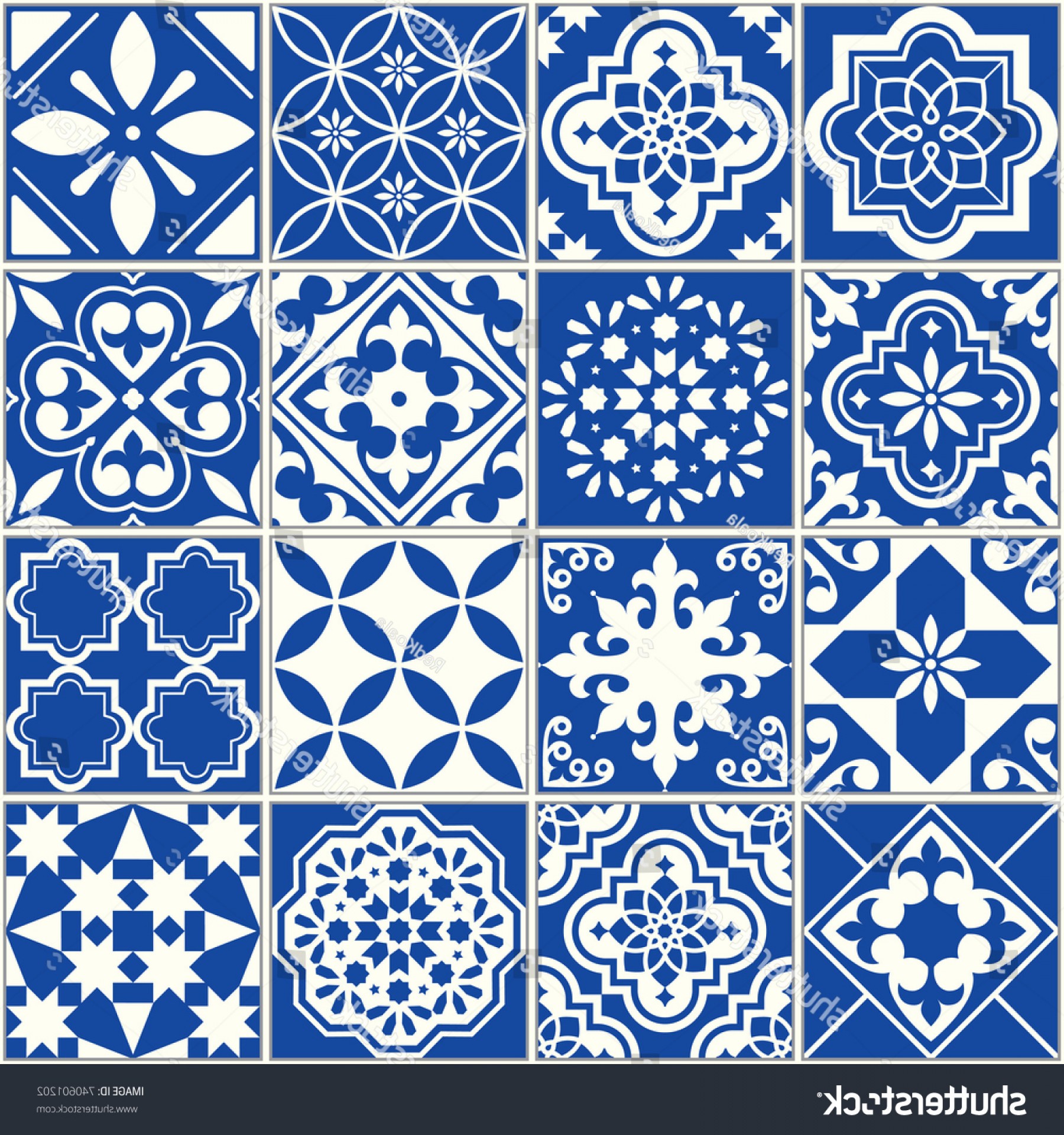 1800x1920 Spanish Portuguese Vector Tile Pattern Lisbon Studiogrfx