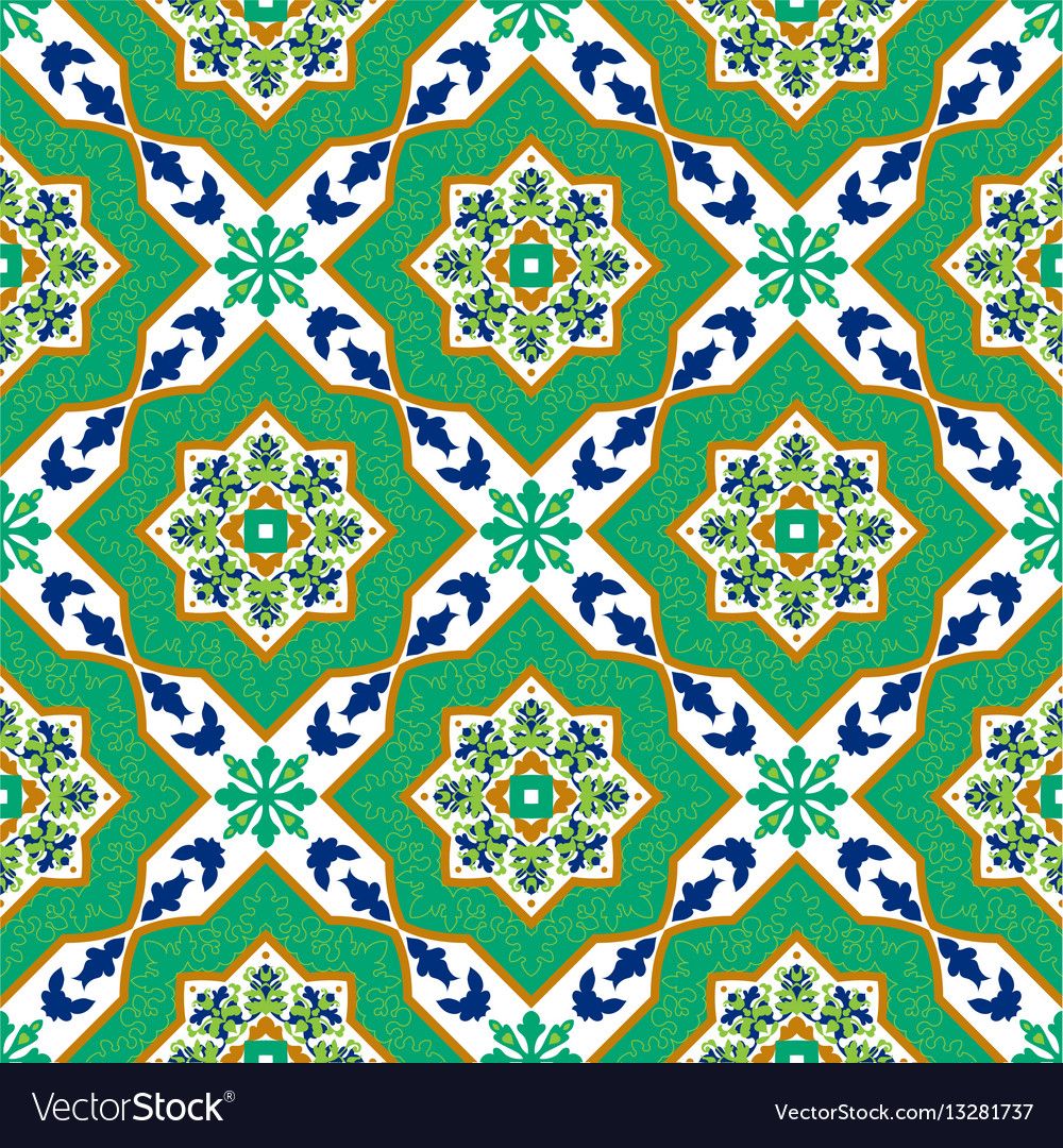 1000x1080 Spanish Classic Ceramic Tiles Seamless Patterns Vector Image