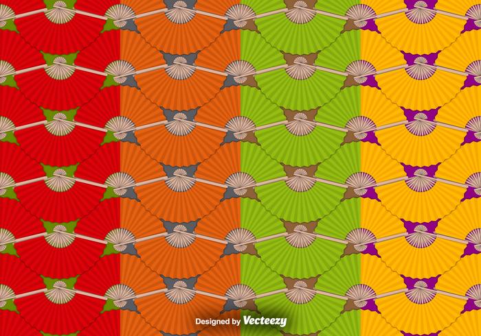 700x490 Vector Seamless Patterns With Spanish Fan Icons