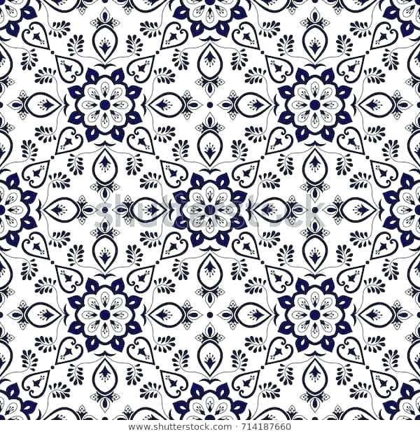 600x620 Blue Spanish Tile Wall Tiles