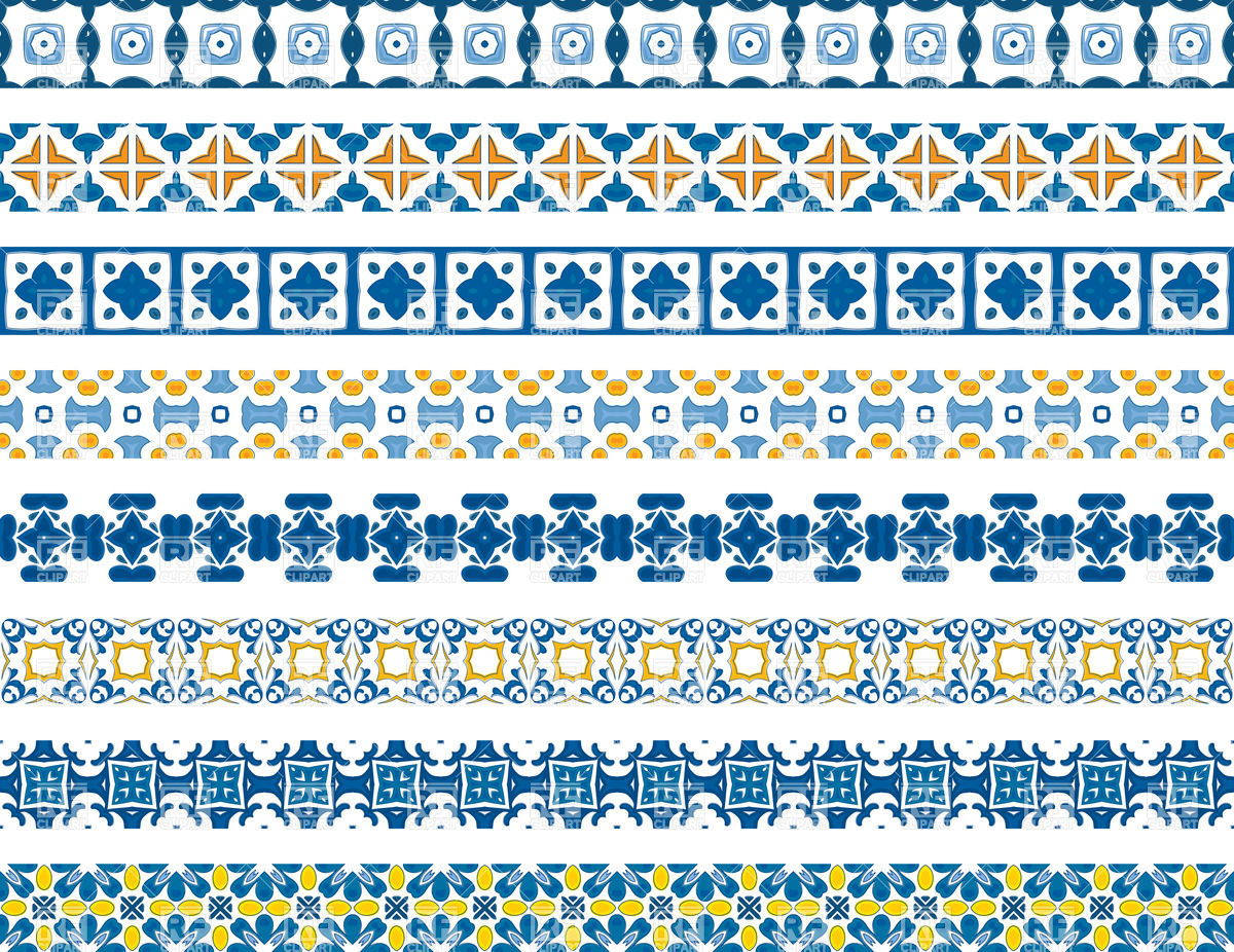 1200x926 Decorative Borders Made Of Portuguese Tiles Vector Image