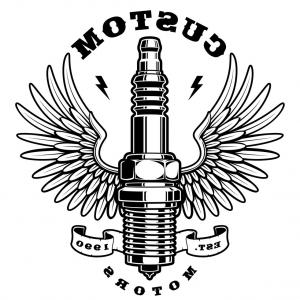 300x300 Spark Plug With Wings On White Background Vector Createmepink