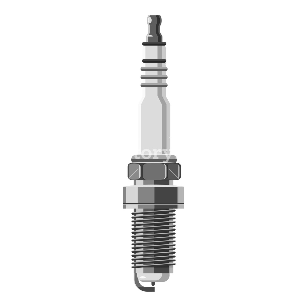 1000x1000 Spark Plug Icon Gray Monochrome Illustration Of Spark Plug Vector
