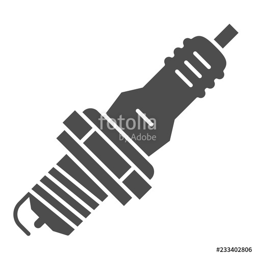 500x500 Spark Plug Solid Icon Car Spark Plug Vector Illustration Isolated