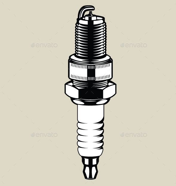 590x623 Spark Plugs Vector Smooth Lines And Paths Graphics Fairy
