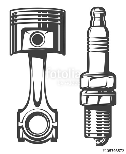409x500 Piston And Spark Plug Stock Image And Royalty Free Vector