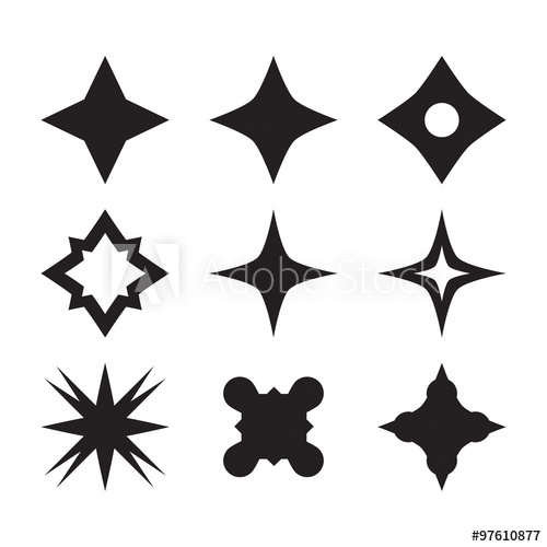 500x500 Star Icons Set Sparkle Vector Star Pictograms Collection Simp