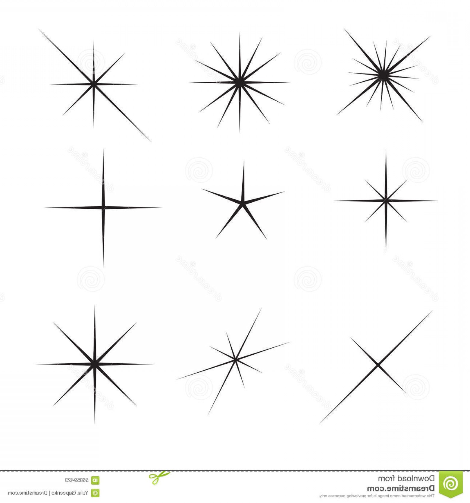 1560x1668 Stock Illustration Set Glowing Light Stars Sparkles Vector