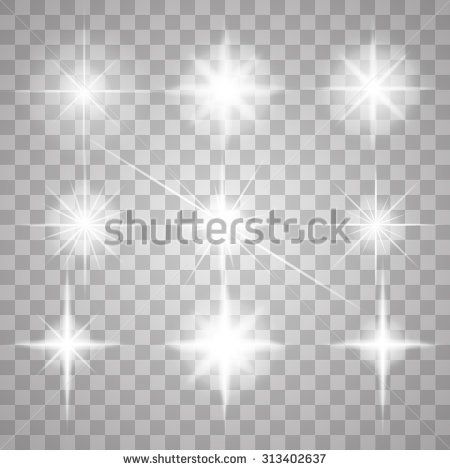 450x470 Set Of Glowing Light Stars With Sparkles Vector Illustration