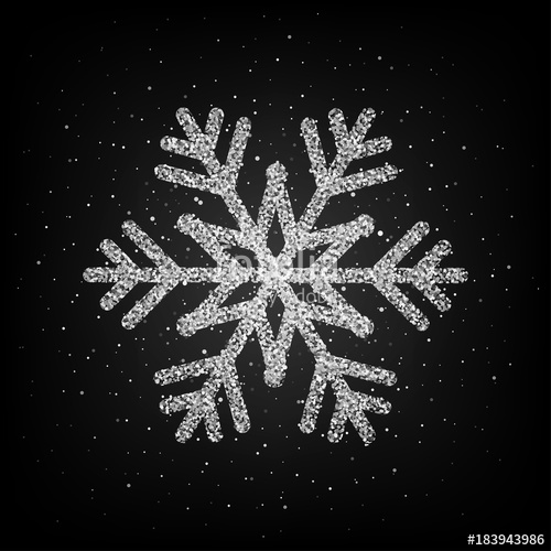 500x500 Silver Snowflake Symbol From Silver Glitter And Sparkle Vector