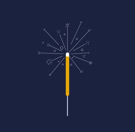 450x440 Glowing Bengal Fire Icon, Party Sparkler Vector Illustration