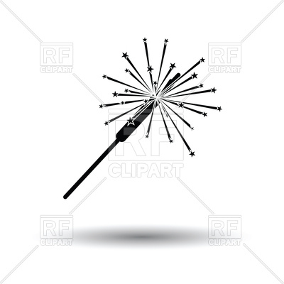 400x400 Party Sparkler Icon On White Background Vector Image Of Objects