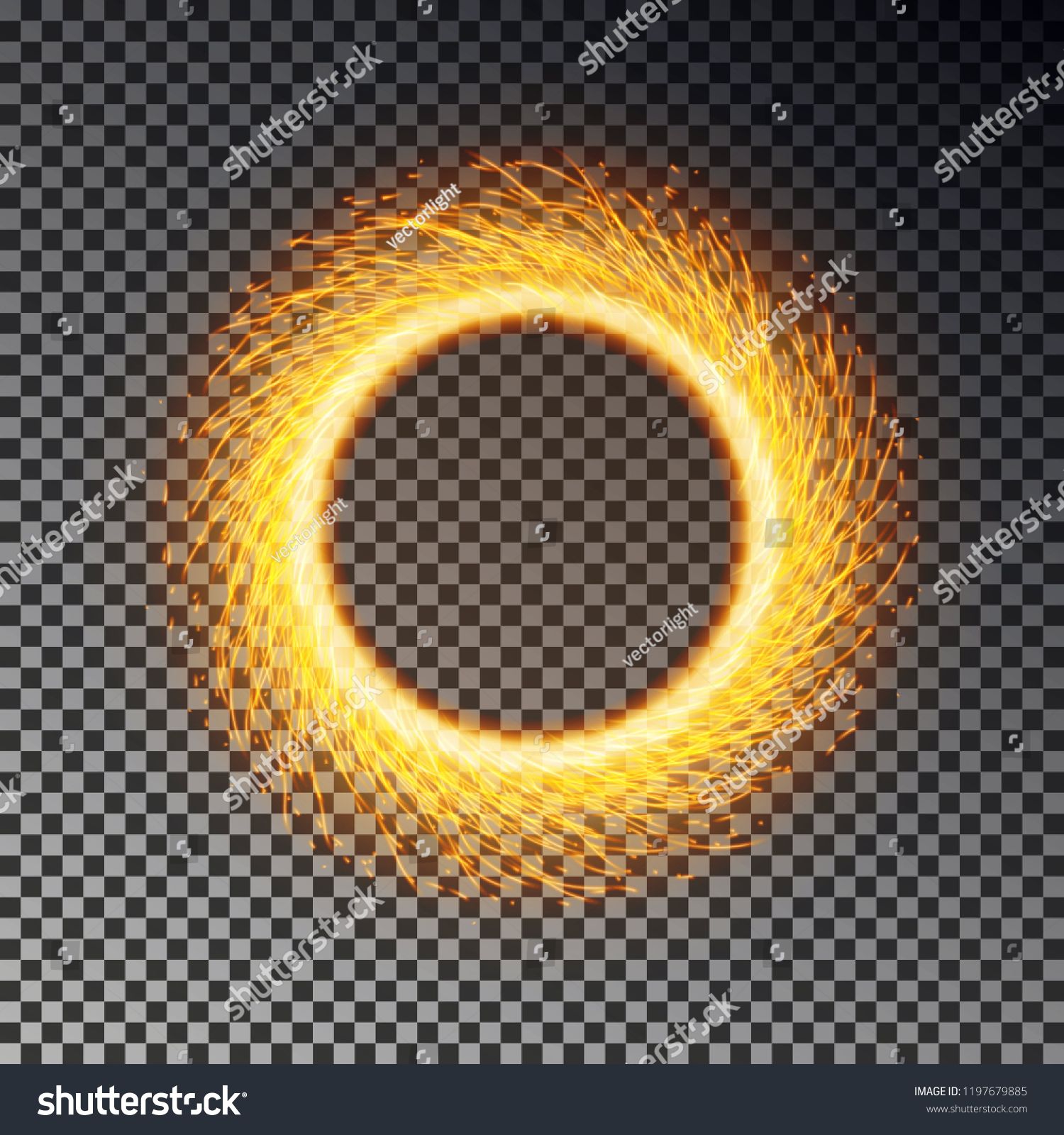 1500x1600 Fiery Sparks Circle Effect Isolated On Background Sparkler Ring