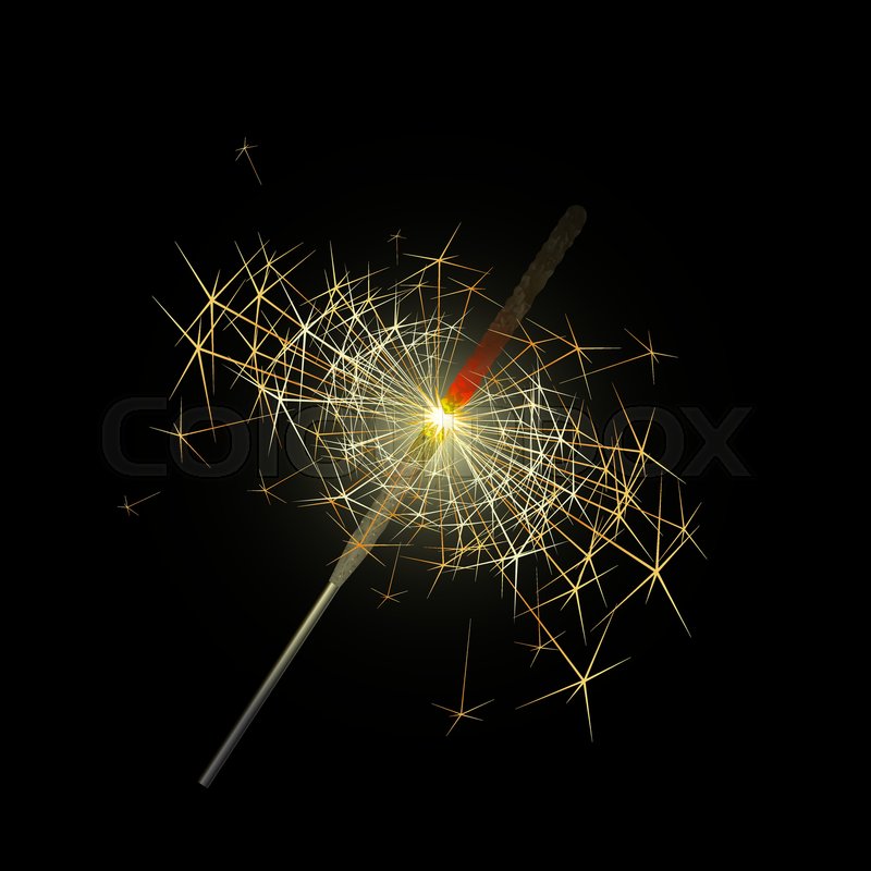 800x800 Sparkler On A Black Background New Stock Vector Colourbox