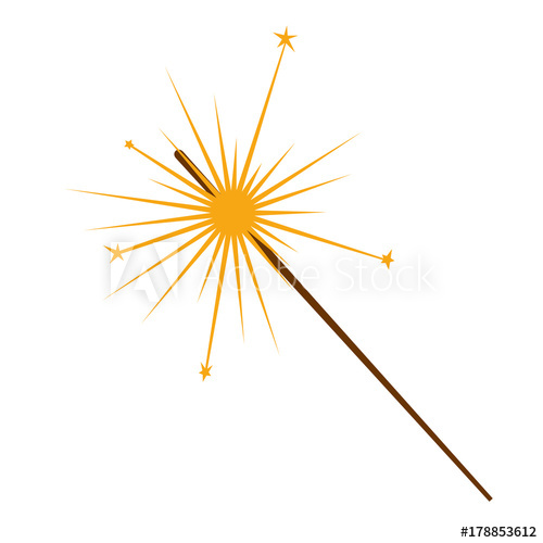 500x500 Sparkler Vector Illustration Isolated On White Background