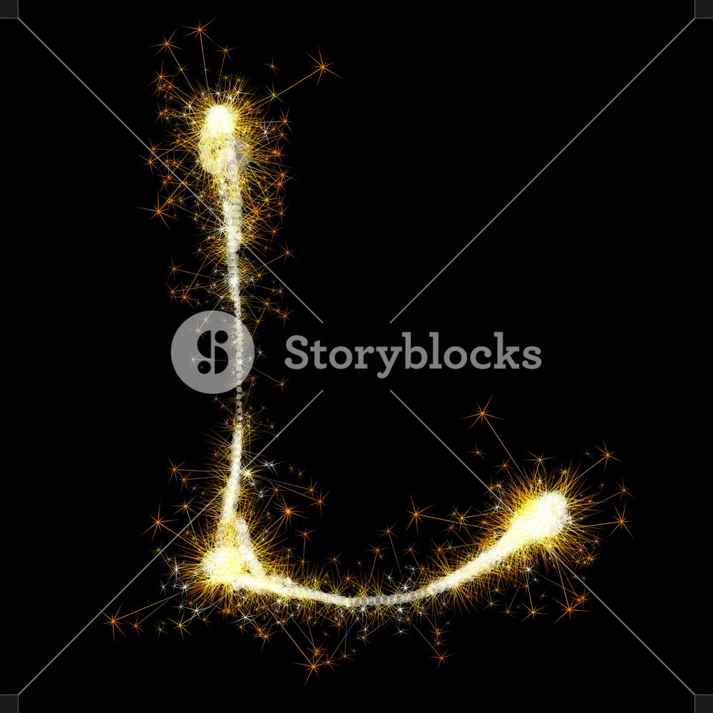 1000x1000 Vector Sparkler Alphabet Royalty Free Stock Image