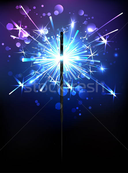 444x600 Blue Sparkler Vector Illustration Nelli Valova