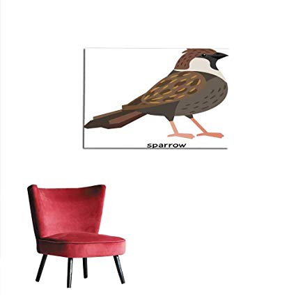 425x425 Homehot Wall Paper Sparrow Vector Illustration Mural