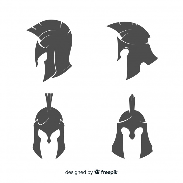 626x626 Silhouette Spartan Helmet Collection Vector Free Download