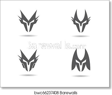 435x370 Spartan Helmet Vector Icon, Art Print Barewalls Posters Prints