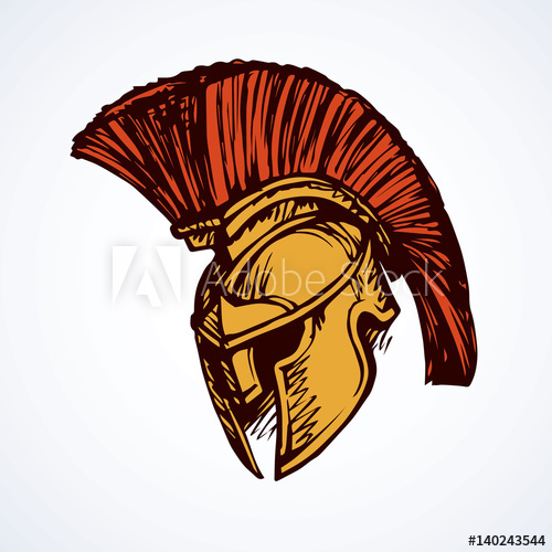 500x500 Spartan Helmet Vector Drawing