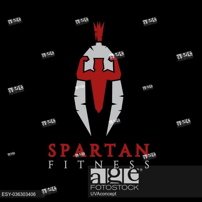 701x700 Bodybuilder As Part Of The Spartan Helmet Vector Concept, Stock