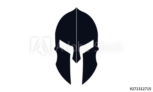 500x300 Spartan Helmet Vector Design Black And White